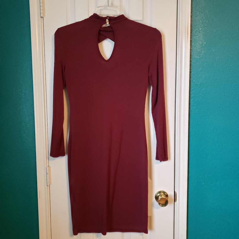 Long sleeve Maroon Dress